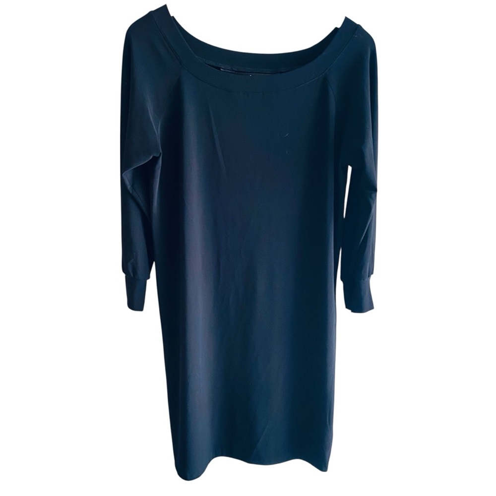 NORMA KAMALI Black Jersey Knit Long Sleeve Midi Dress